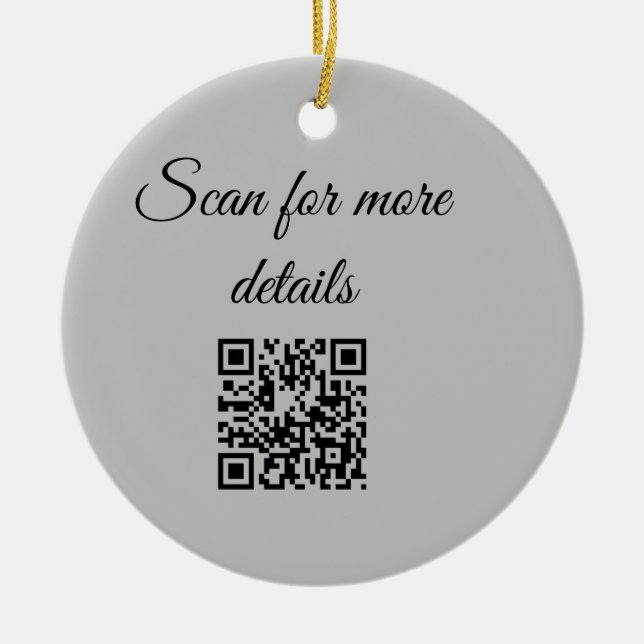 add and scan q r code here add text name here ceramic ornament (Front)
