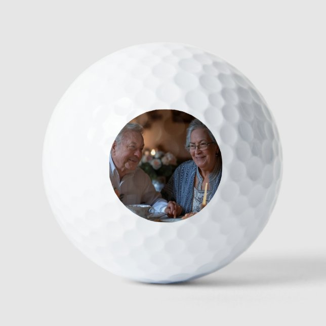 Add Anniversary Photo Customize Golf Balls (Front)