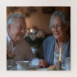 Add Anniversary Photo Customize Jigsaw Puzzle