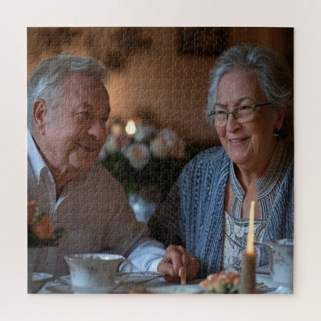Add Anniversary Photo Customize Jigsaw Puzzle (Vertical)