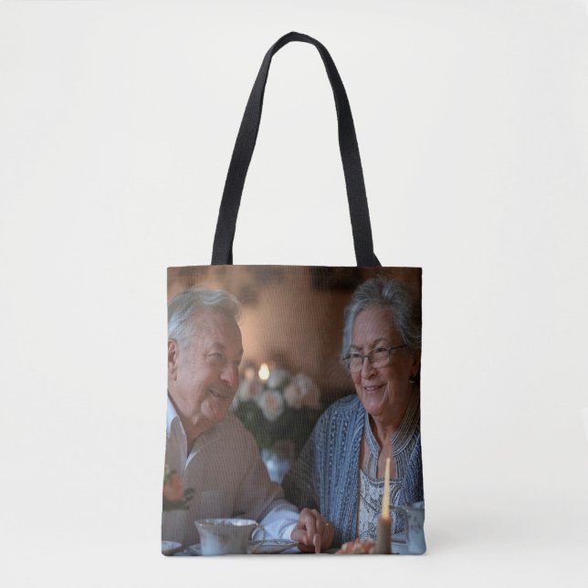 Add Anniversary Photo Customize Tote Bag (Front)
