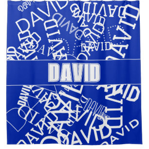 Add any name, name collage In blue & white