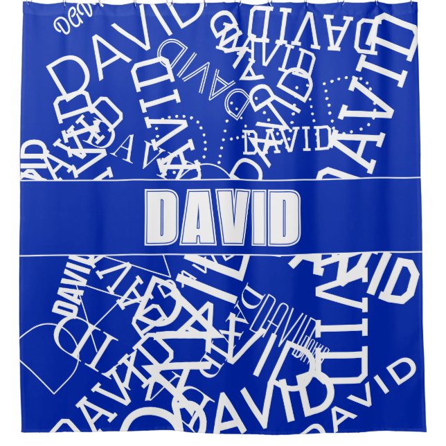Add any name, name collage In blue & white (Front)