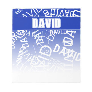 Add any name, name collage In blue & white Notepad