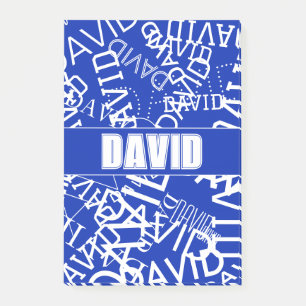 Add any name, name collage In blue & white Post-it Notes