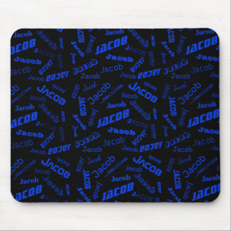Add Any Name or Word | Blue & Black Mouse Pad