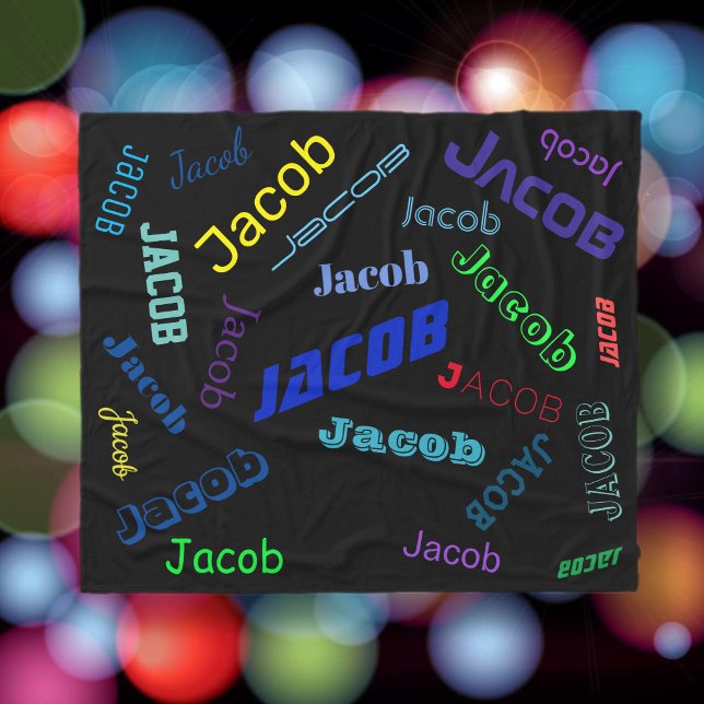 Add Any Name or Word | Multi-Coloured Fleece Blanket (Creator Uploaded)