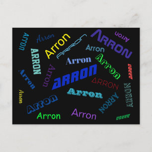 Add Any Name or Word   Multi-Coloured Postcard