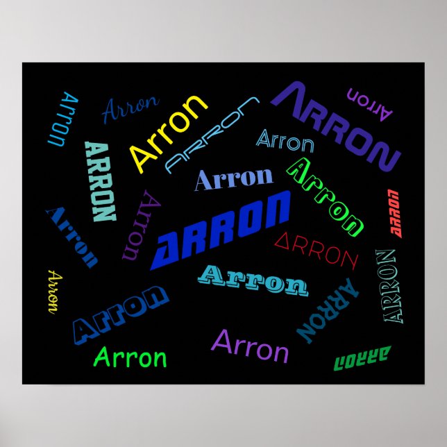 Add Any Name or Word | Multi-Coloured Poster (Front)