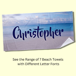 Add Any Name to this Beach Background Beach Towel