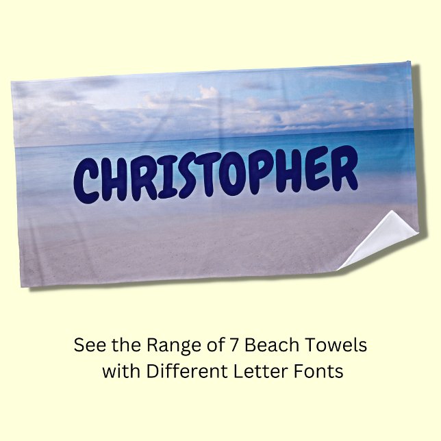 Add Any Name to this Beach Background  Beach Towel (Creator Uploaded)