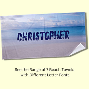 Add Any Name to this Beach Background  Beach Towel