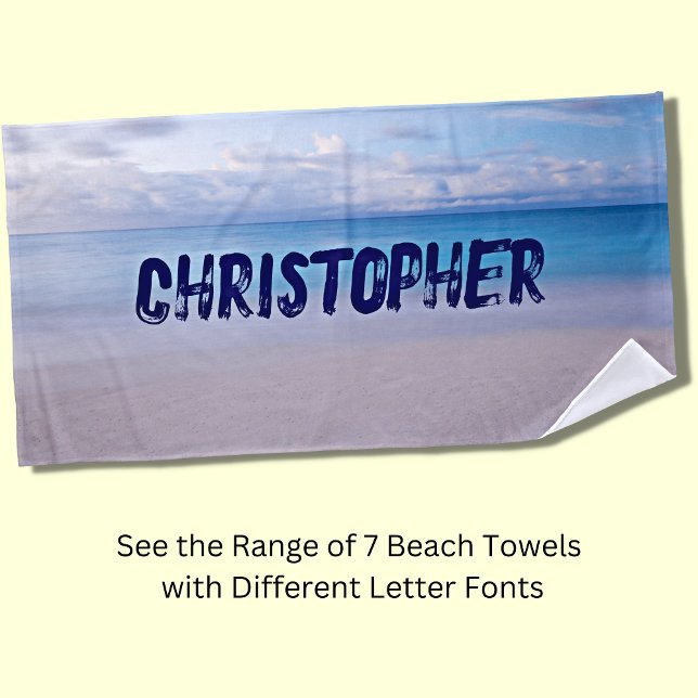 Add Any Name to this Beach Background  Beach Towel (Creator Uploaded)