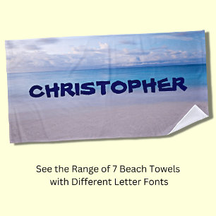 Add Any Name to this Beach Background  Beach Towel