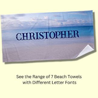 Add Any Name to this Beach Background Towel