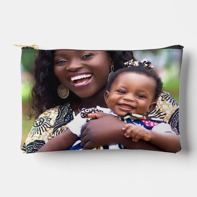 Add Baby Photo Customize Personalize Accessory Pouch (Front)
