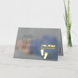Add Baby Photo Gold Foil Folded Card