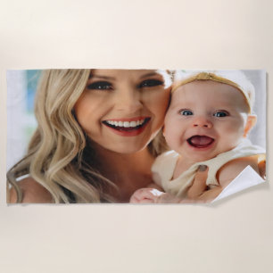 Add Baby Photo Personalize Customize Beach Towel