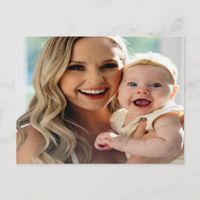 Add Baby Photo Personalize Customize Postcard (Front)