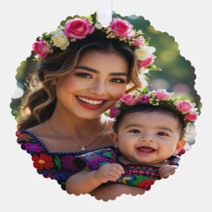 Add Beautiful Baby Photo Personalize Ornament Card