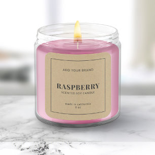 Add Brand Grey Border Rustic Kraft Product Label