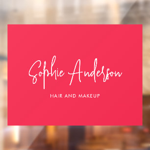 Add Brand Name Trendy Modern Script Custom Colour Window Cling