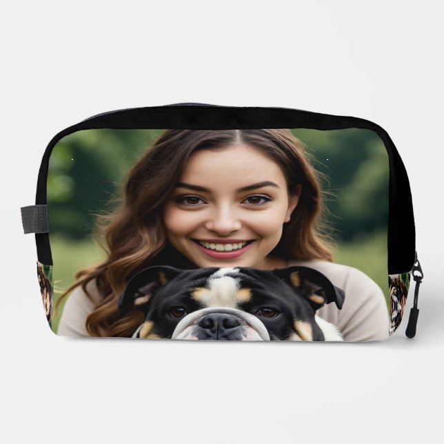 Add Bulldog Photo Personalize Customize Dopp Kit (Front)