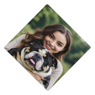 Add Bulldog Photo Personalize Customize Graduation Cap Topper