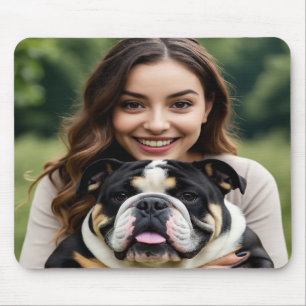 Add Bulldog Photo Personalize Customize Mouse Pad
