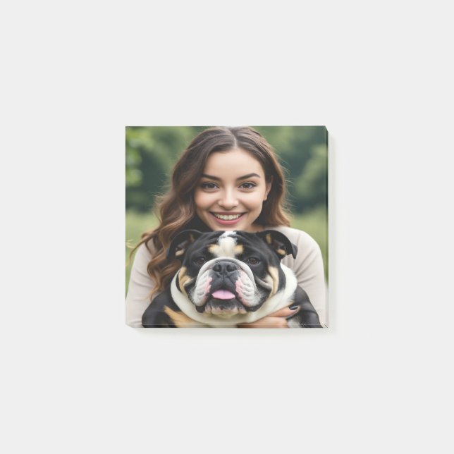 Add Bulldog Photo Personalize Customize Post-it Notes (Front)