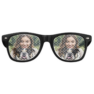Add Bulldog Photo Personalize Customize Retro Sunglasses