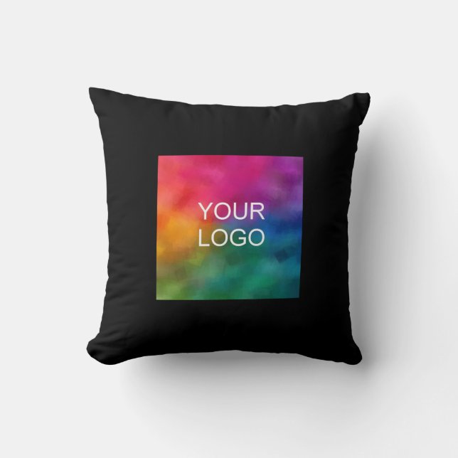 Add Business Company Logo Create Your Own Template Throw Pillow (Front)