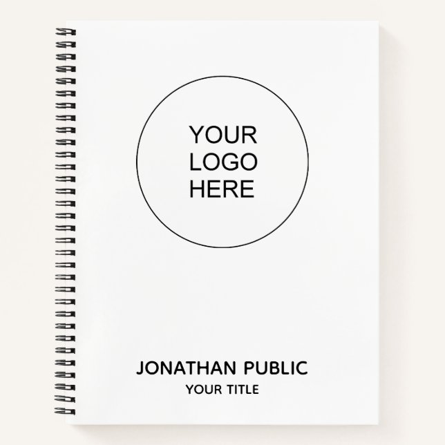 Add Business Company Logo Text Here Customize Notebook (Front)