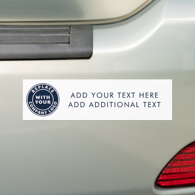Add Business Logo and Custom Text Employees Bumper Sticker (On Car)