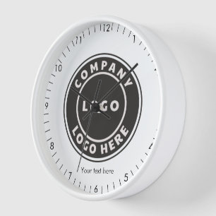 Add Business Logo and Custom Text Reception Clock
