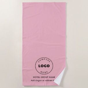 Add Business Logo and Hotel Name Any Colour Minima Beach Towel