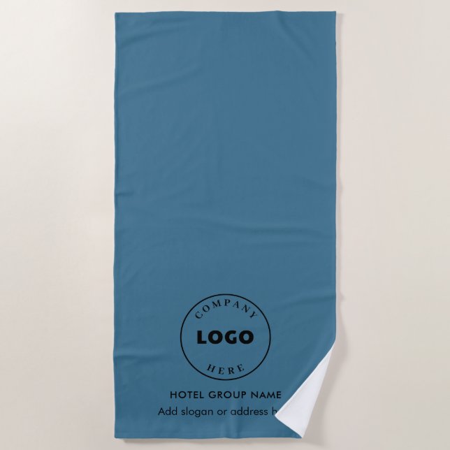 Add Business Logo and Hotel Name Custom Beach Towel (Front)