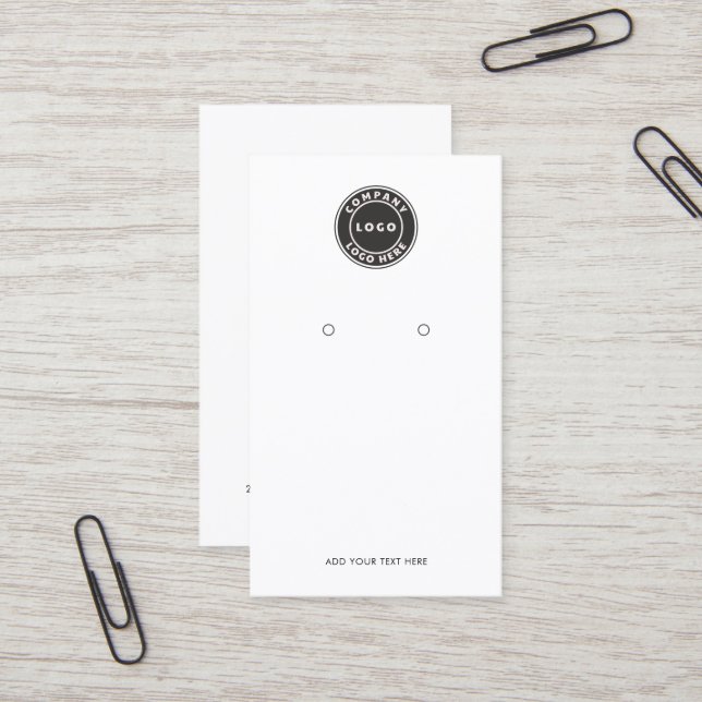 Add Business Logo and QR Code Earring Display Card (Front/Back In Situ)