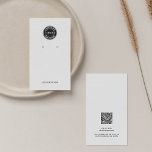 Add Business Logo and QR Code Earring Display Card<br><div class="desc">Cute and minimalist earring display holder with two printed hole templates for your convenience. Add your logo, sample text, and further information on the back of the card by clicking on the "Personalize" button above. Simply add your website address or URL and a new QR code will be automatically generated...</div>