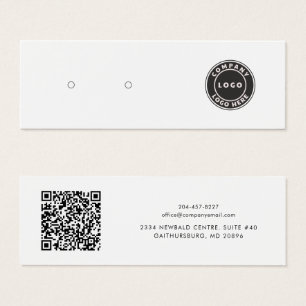 Add Business Logo and QR Code Earring Display Card