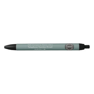 Add Business Logo and Return Address Website Blue Ink Pen