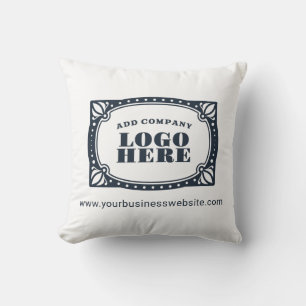 Add Business Logo and Website Address of Slogan Throw Pillow