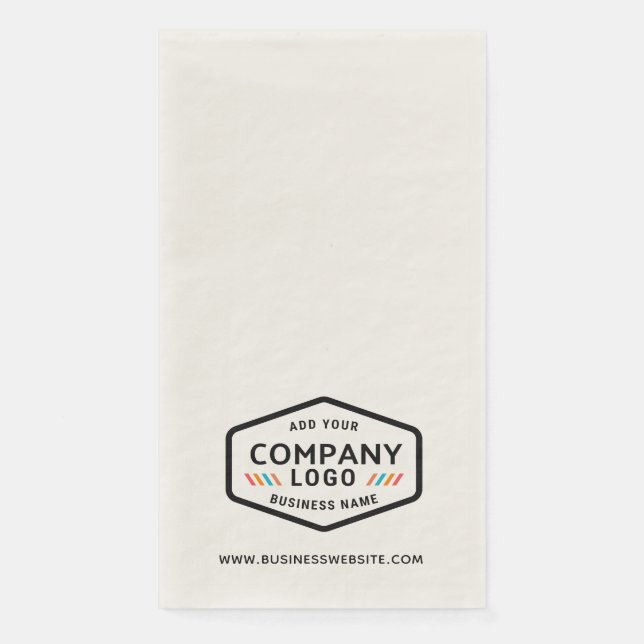 Add Business Logo and Website Corporate Employees Napkin (Front)