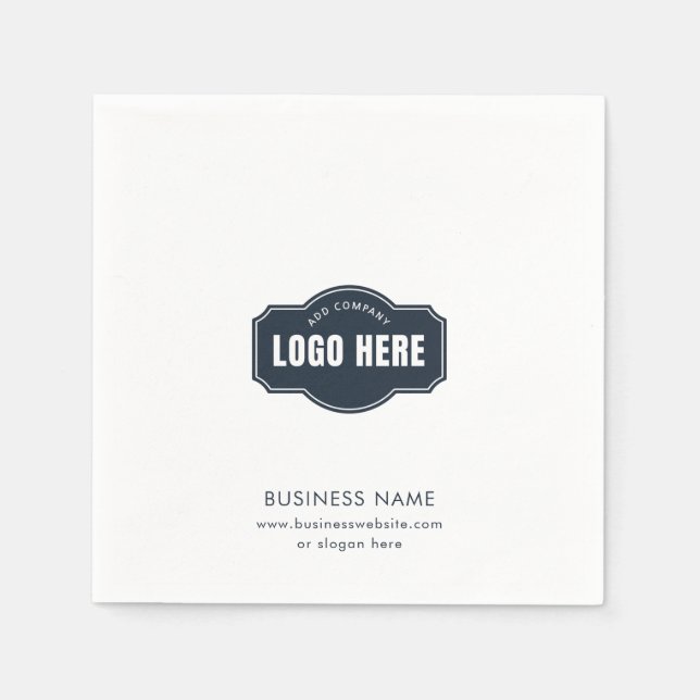 Add Business Logo and Website Corporate Events Napkin (Front)