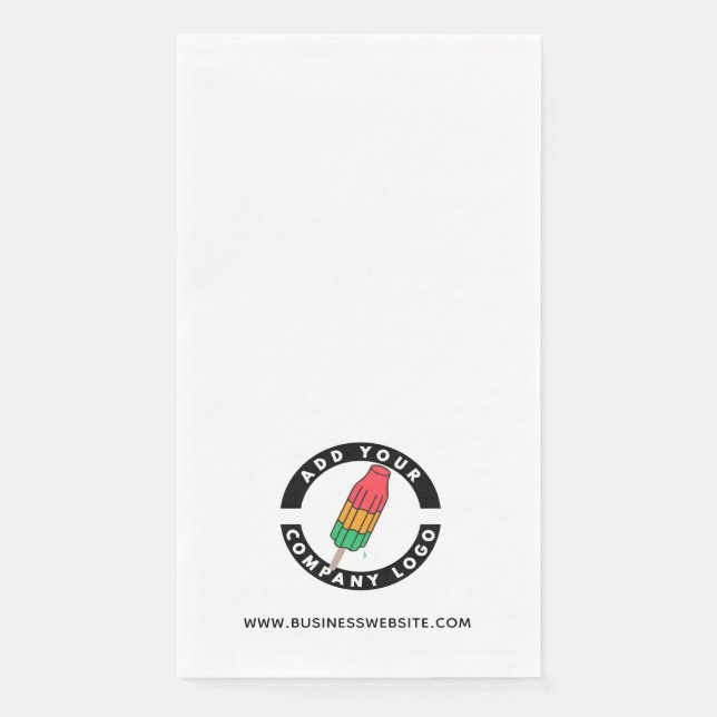 Add Business Logo and Website Custom Napkin (Front)