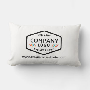 Add Business Logo and Website Modern Guesthouse Lumbar Pillow