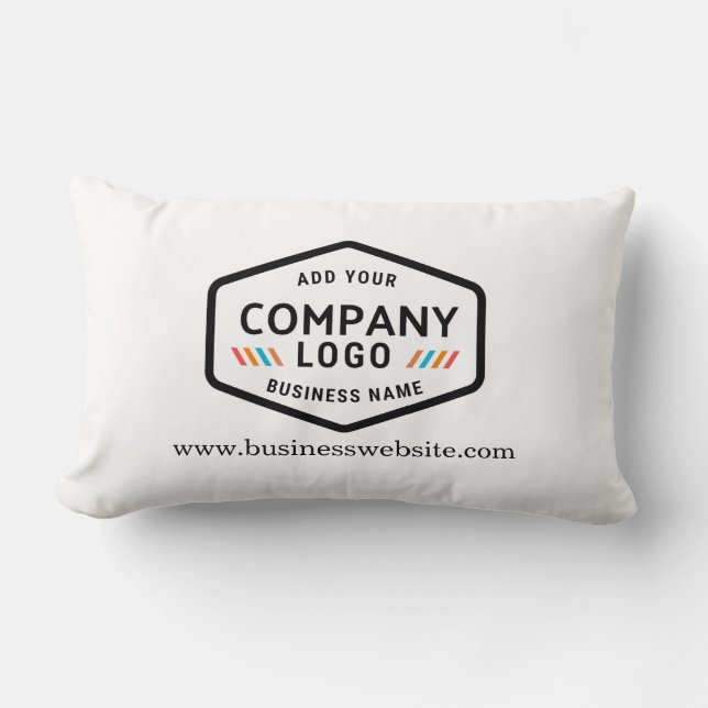 Add Business Logo and Website Modern Guesthouse Lumbar Pillow (Front)