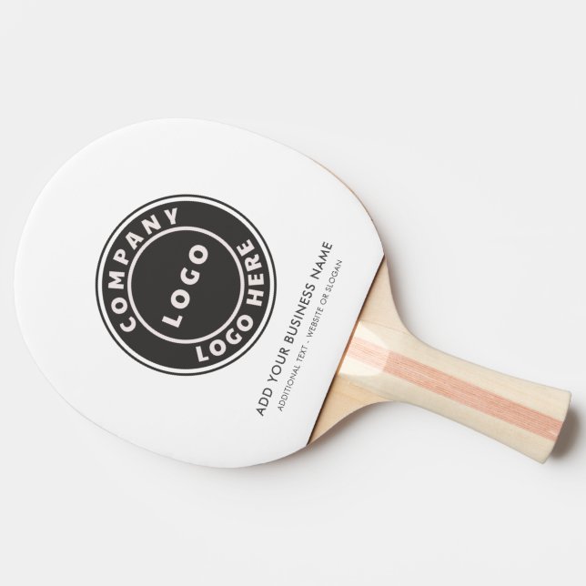 Add Business Logo and Website Slogan Custom Swag Ping Pong Paddle (Side)