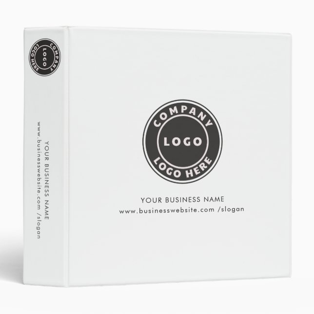 Add Business Logo Branded Employees Office Binder (Front/Spine)