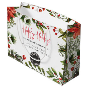 Add Business Logo Company Employees Holidays Large Gift Bag